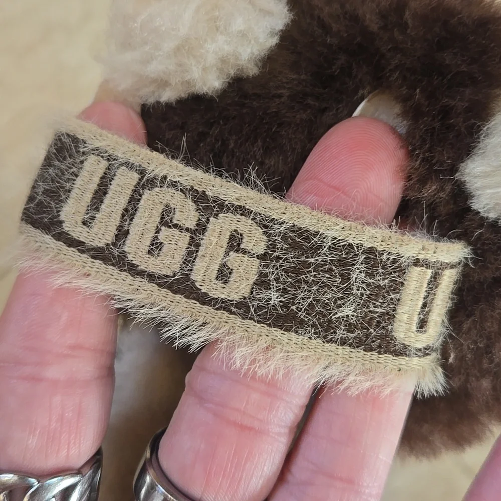 UGG Plush "Fluff Yeah" Sheepskin Lion Unisex Slide/Strap Sandal Shoes - Picture 2 of 8